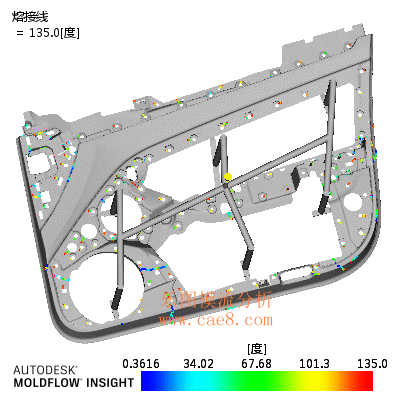 Weld Line of Mold Flow Analysis for Door Panels